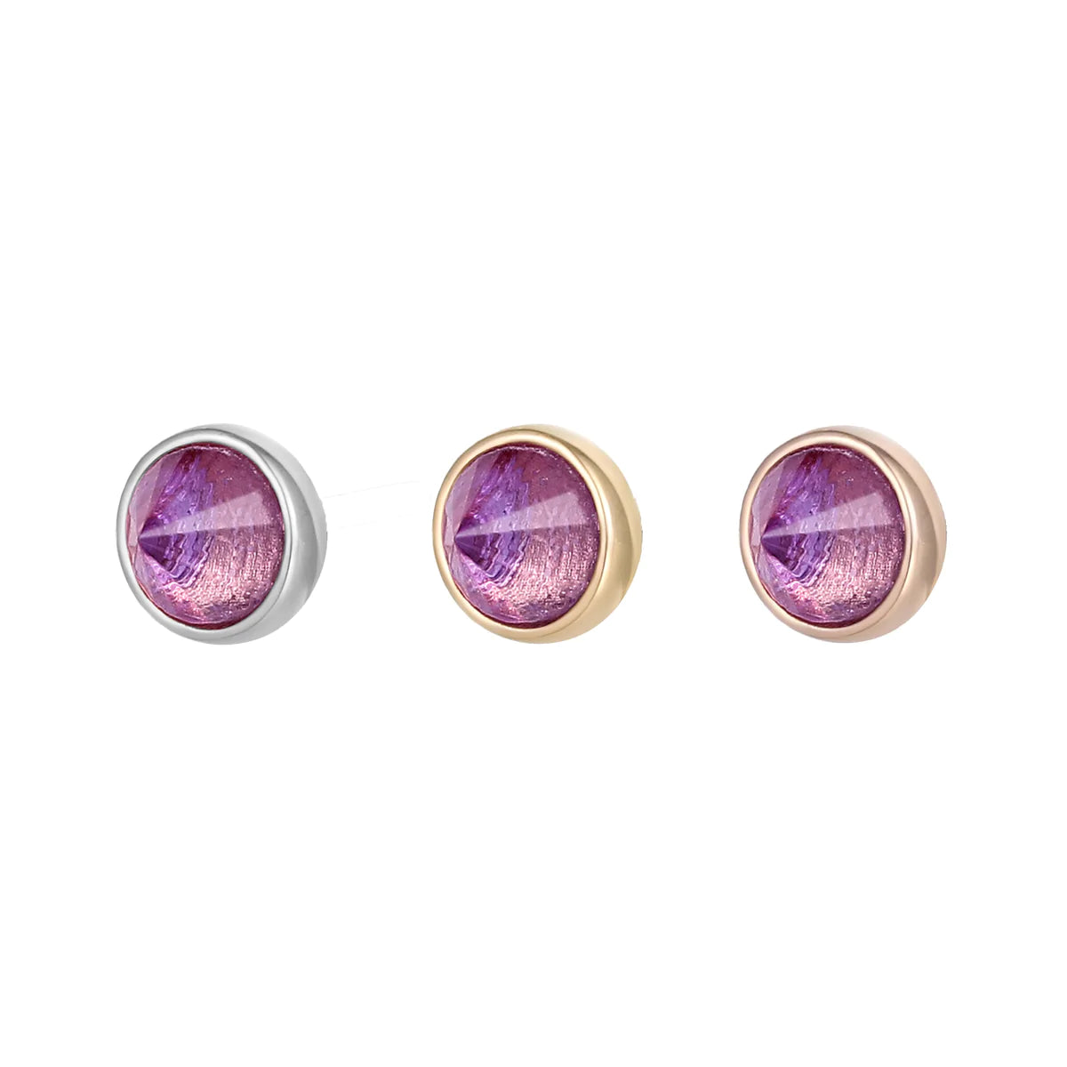 Buddha Jewelry - Round Bezel Reverse Set - Amethyst