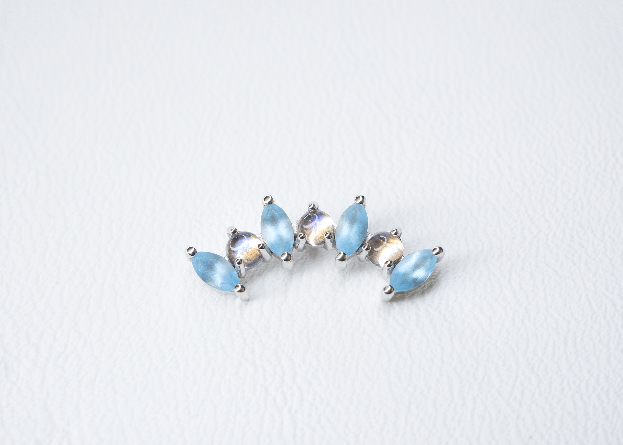 BVLA - Sara - Sandblasted Swiss Blue Topaz / Rainbow Moonstone