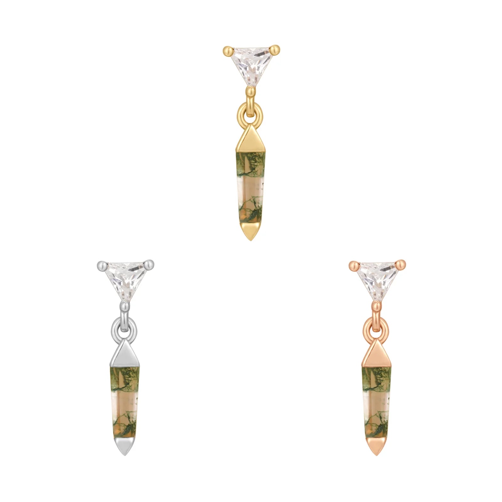 Buddha Jewelry - Savvy - Moss Agate + Cz