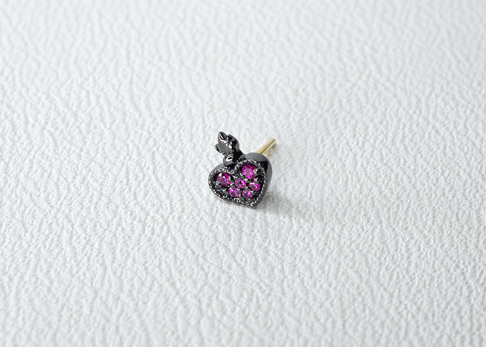 Modern Mood - Heart Milagro Mini - Rhodolite