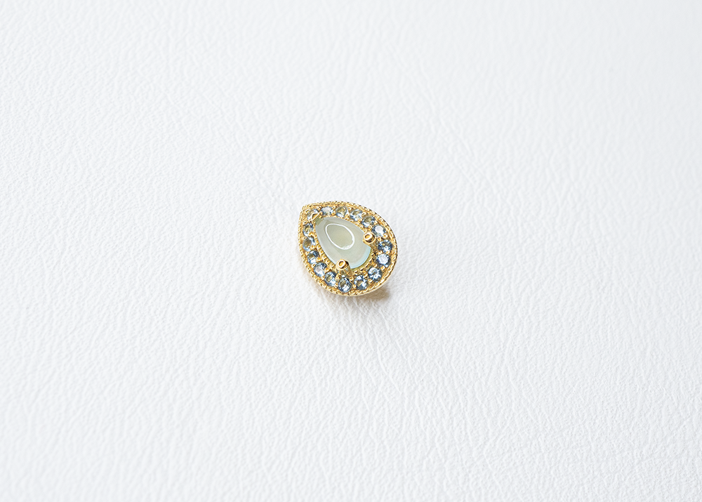 BVLA - Pear Halo - Chalcedony / Aquamarine