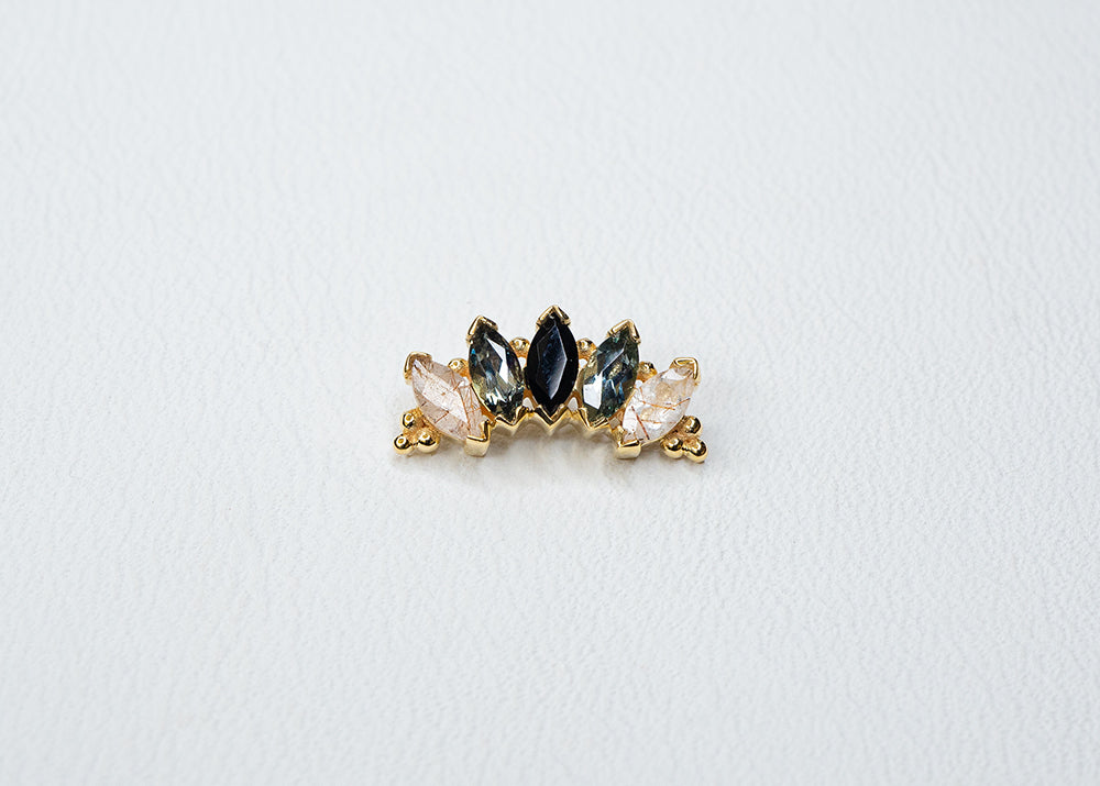 BVLA - Marquise Panaraya 5 - Rutilated Quartz / Grey Sapphire / Onyx
