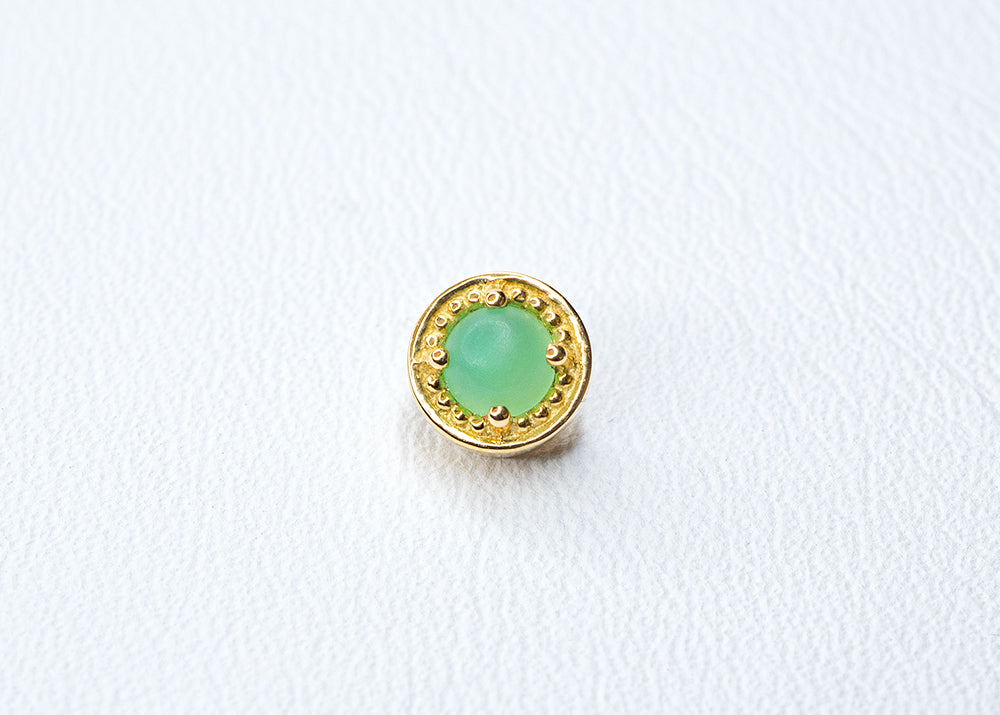 BVLA - Millgrain Prong - Chrysoprase