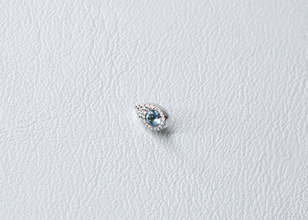 BVLA - Pave Teardrop - Swiss Blue Topaz