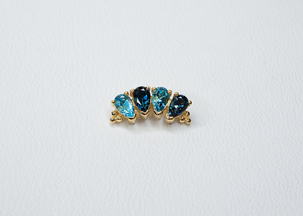 BVLA - Pear Panaraya 4 - Swiss Blue Topaz / London Blue Topaz